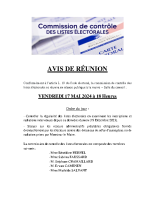 Affiche Réunion Commission de contrôle des listes électorales