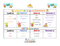 Menu du 23 au 27 09