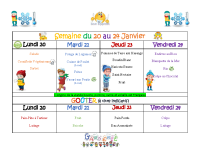 Menu du 20 au 24 01