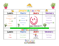 Menu du 5 au 9 05