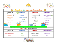 Menu du 8 au 12 09
