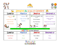 Menu du 13 10 au 17 10