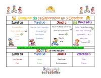 Menu du 29 09 au 3 10