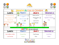 Menu du 6 10 au 10 10