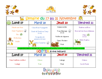 Menu du 17 au 21 11