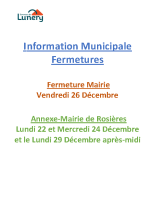 Fermetures mairie Noël 2025