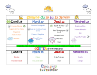 Menus du 19 au 23janvier 2026
