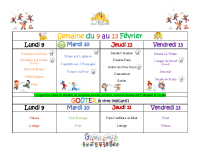 Menus du 9 au 13 février 2026