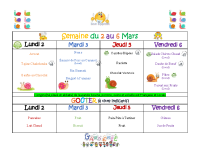 Menus du 2 au 6 mars 2026