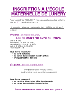 Inscription Ecole 2026-2027