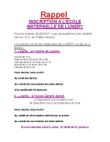 Inscription année 2026 2027