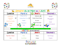Menus du 30 mars au 3 avril 2026