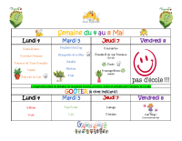 Menus du 4 au 8 mai 2026