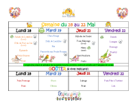 Menus du 18 au 22 mai 2026