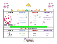 Menus du 25 au 29 mai 2026