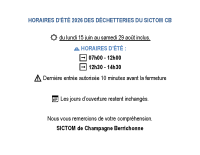 Affiche déchetteries horaires été – 2026(2)